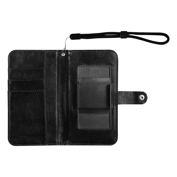 Demure_Bleu cell phone wallet Flip Leather Purse for Mobile Phone/Large (Model 1703)