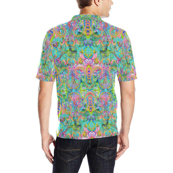 Celia Polo shirt Men's All Over Print Polo Shirt (Model T55)