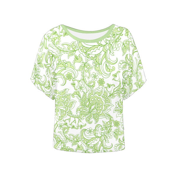 Demure Lime Batwing Blouse
