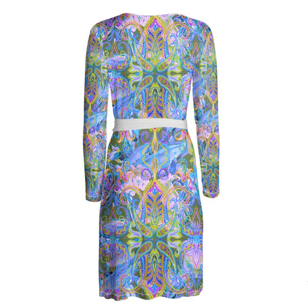 DEMURE BLEU Wrap Dress