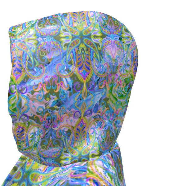 DEMURE BLEU Hooded Rain Jacket