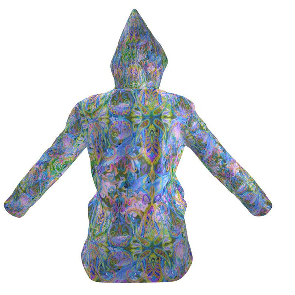 DEMURE BLEU Hooded Rain Jacket