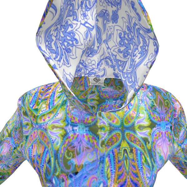 DEMURE BLEU Hooded Rain Jacket