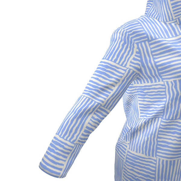 Sketchy Stripe Rain Jacket in Cornflower