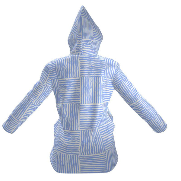 Sketchy Stripe Rain Jacket in Cornflower
