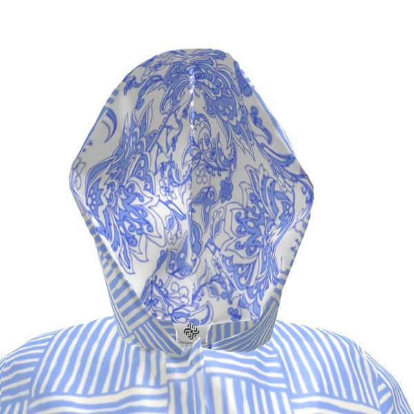 Sketchy Stripe Rain Jacket in Cornflower