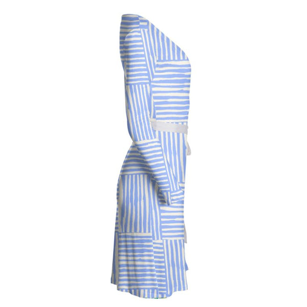 Coneflower Sketcht strip Wrap Dress