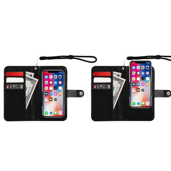 Demure_Bleu cell phone wallet Flip Leather Purse for Mobile Phone/Large (Model 1703)