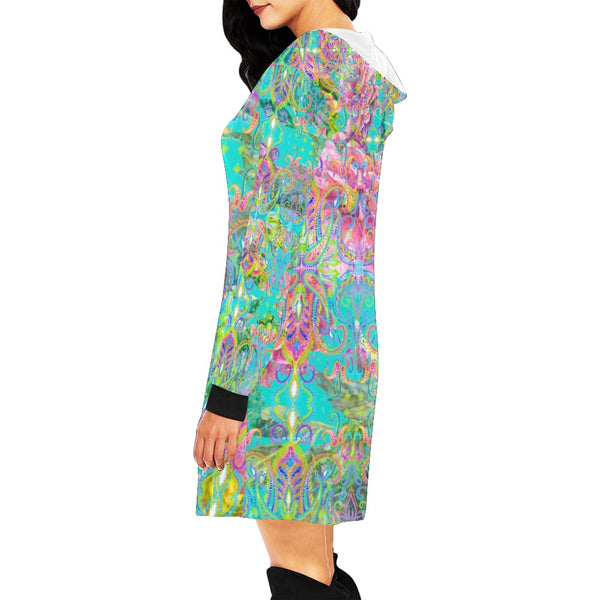 CELIA Hooded mini sweatshirt dress