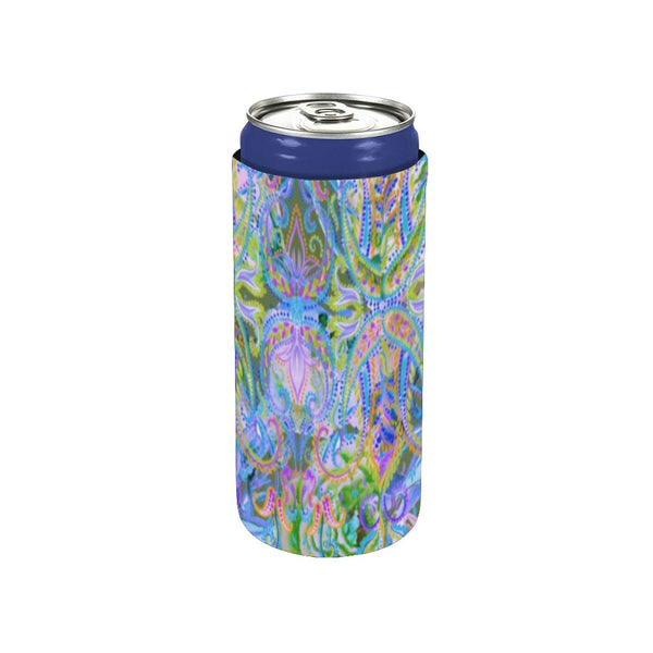 Demure_Bleu Narrow Can Cover Neoprene Can Cooler 5" x 2.3" dia.