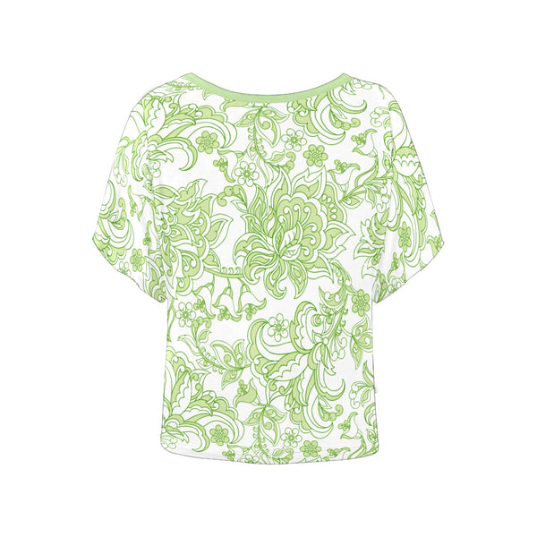Demure Lime Batwing Blouse