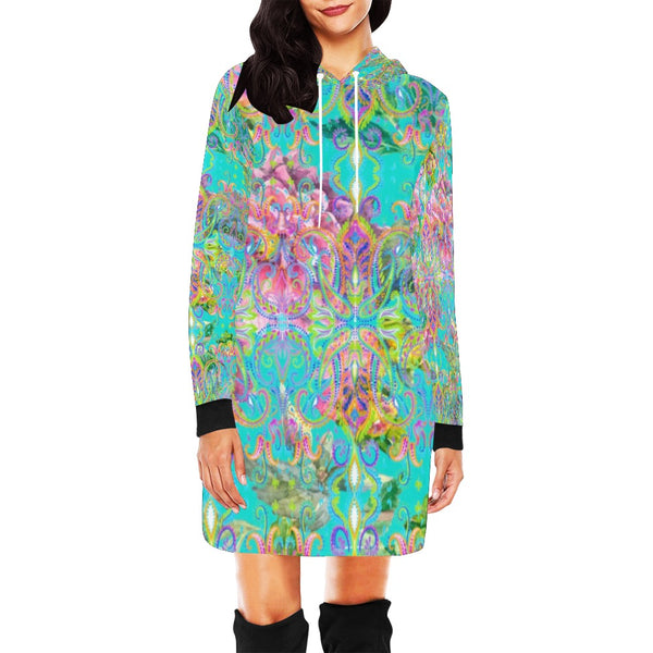 CELIA Hooded mini sweatshirt dress