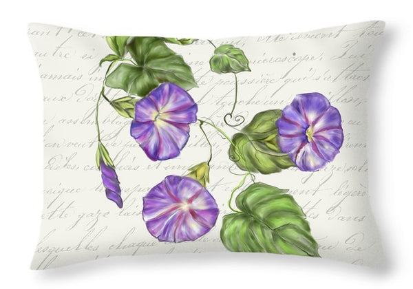 Summer Blooms - Morning Glory - Throw Pillow
