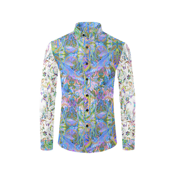 Demure Bleu- Delight Shirt Men's All Over Print Casual Dress Shirt (Model T61)