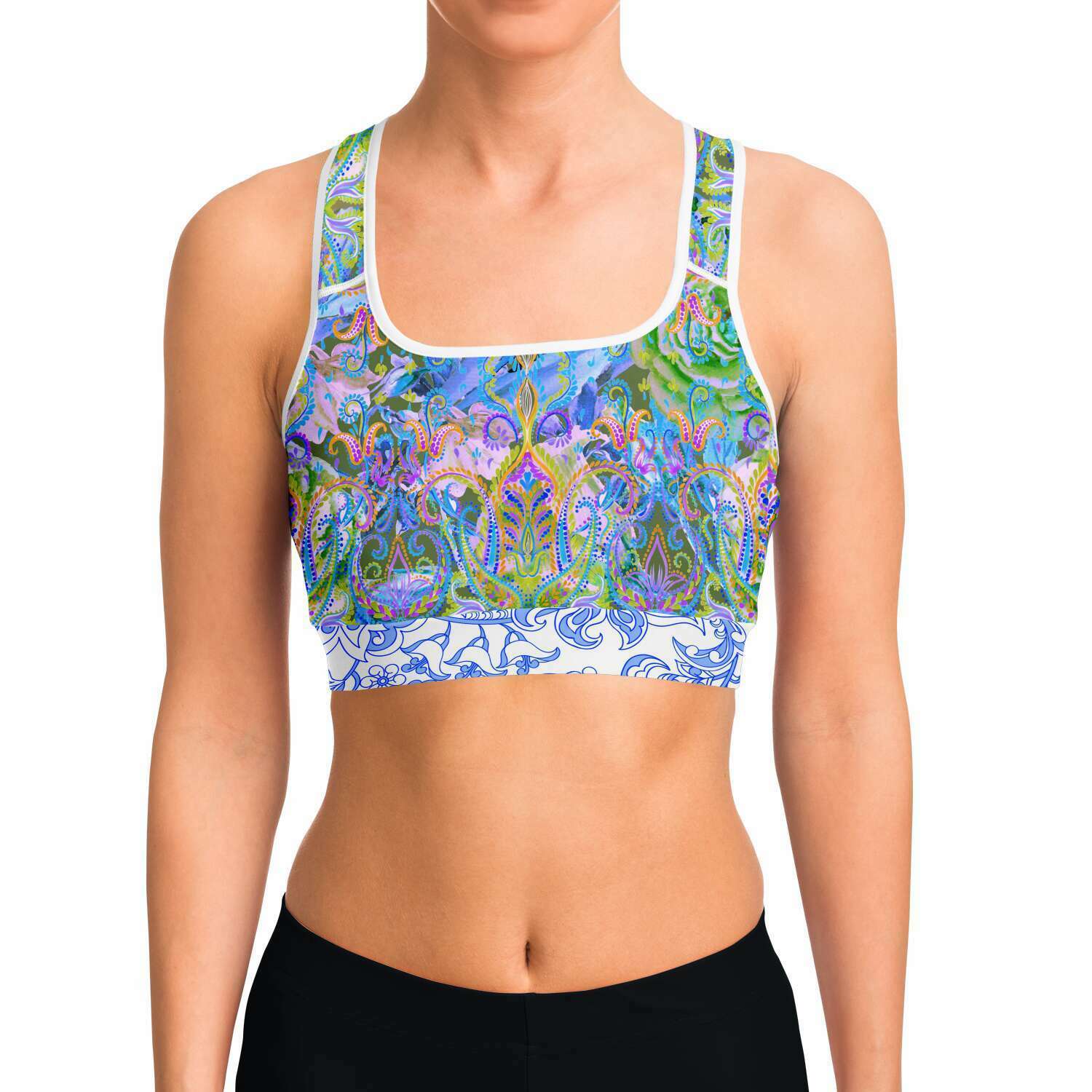 DEMURE BLEU and CORNFLOWER Sports Bra