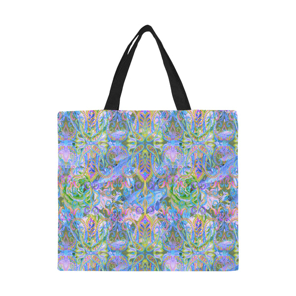 Demure Bleu Large Tote All Over Print Canvas Tote Bag/Large (Model 1699)