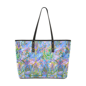 Demure Bleu Bag with Zipper Chic Leather Tote Bag (Model 1709)
