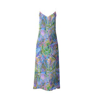 DEMURE BLEU Floor Length Slip Dress