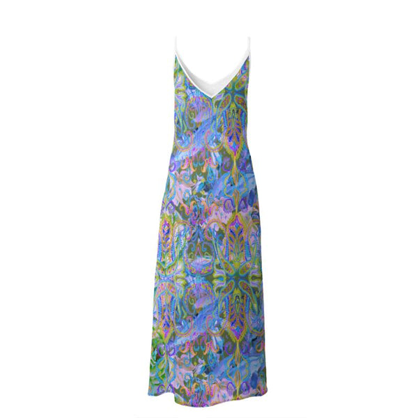 DEMURE BLEU Floor Length Slip Dress