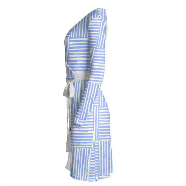 Coneflower Sketcht strip Wrap Dress