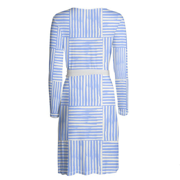 Coneflower Sketcht strip Wrap Dress