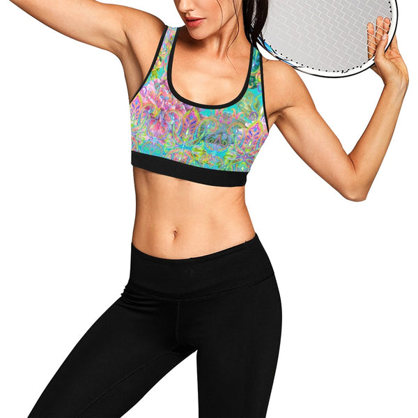 Celia Sports Bra Women's All Over Print Sports Bra (Model T52)