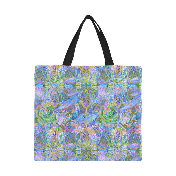 Demure Bleu Large Tote All Over Print Canvas Tote Bag/Large (Model 1699)