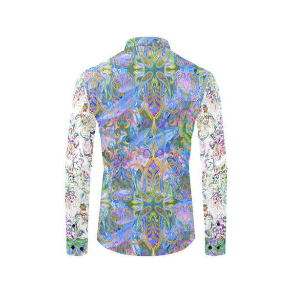 Demure Bleu- Delight Shirt Men's All Over Print Casual Dress Shirt (Model T61)