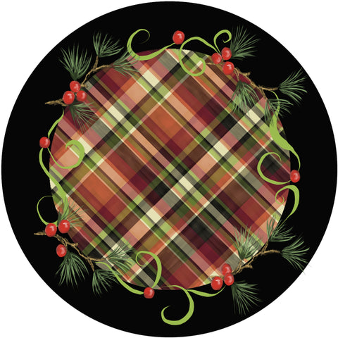 Holiday Splendor- Festive Plaid on Black