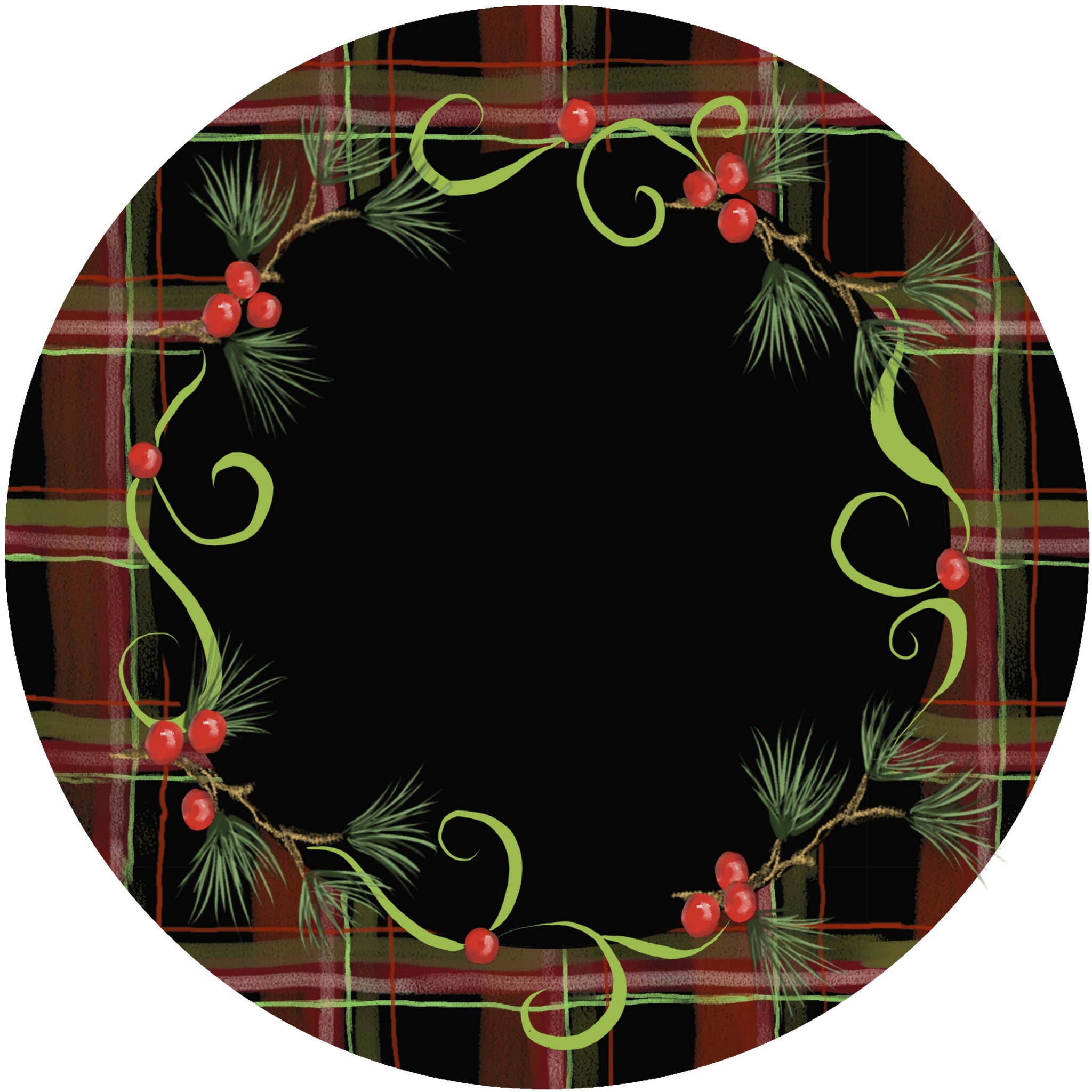 Holiday Splendor- Red Plaid on Black