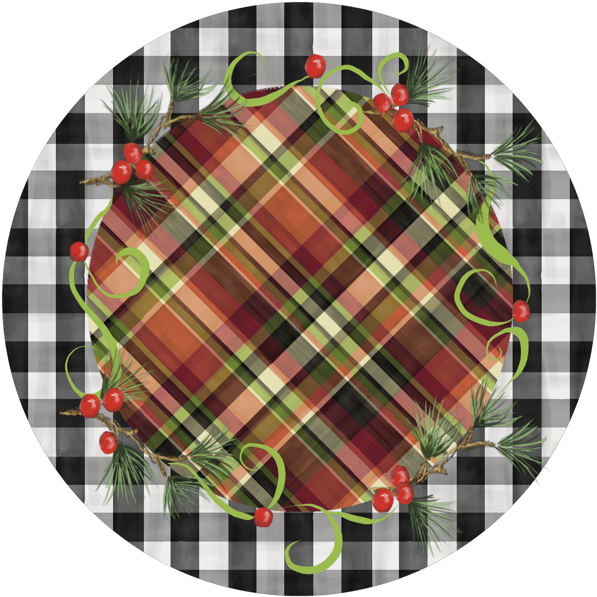 Holiday Splendor- Festive Plaid on Buffalo Check