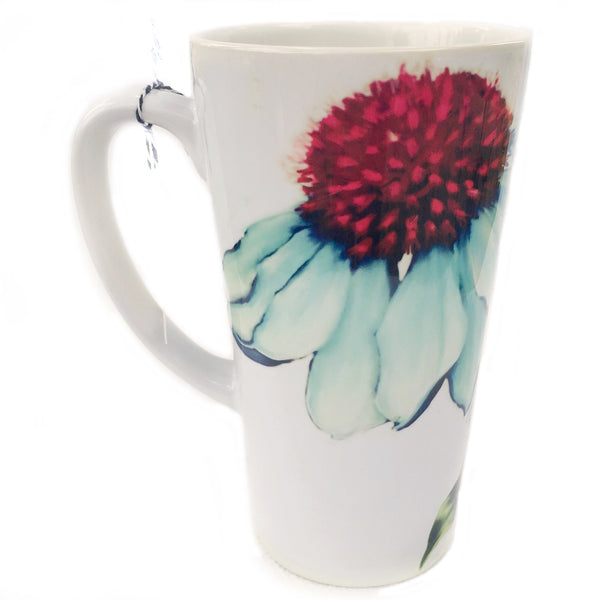 Latte Mug- Summer Blooms- Blue Coneflower