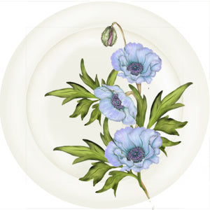 Summer Blooms - Blue Poppy - 10" Dinner Plate