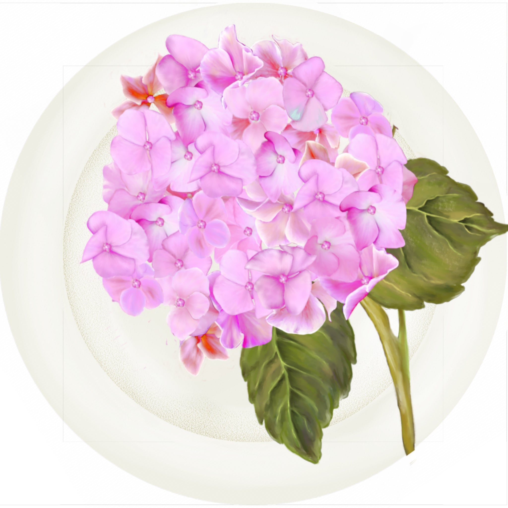 Summer Blooms - Hydrangea Pink - 10" Dinner Plate