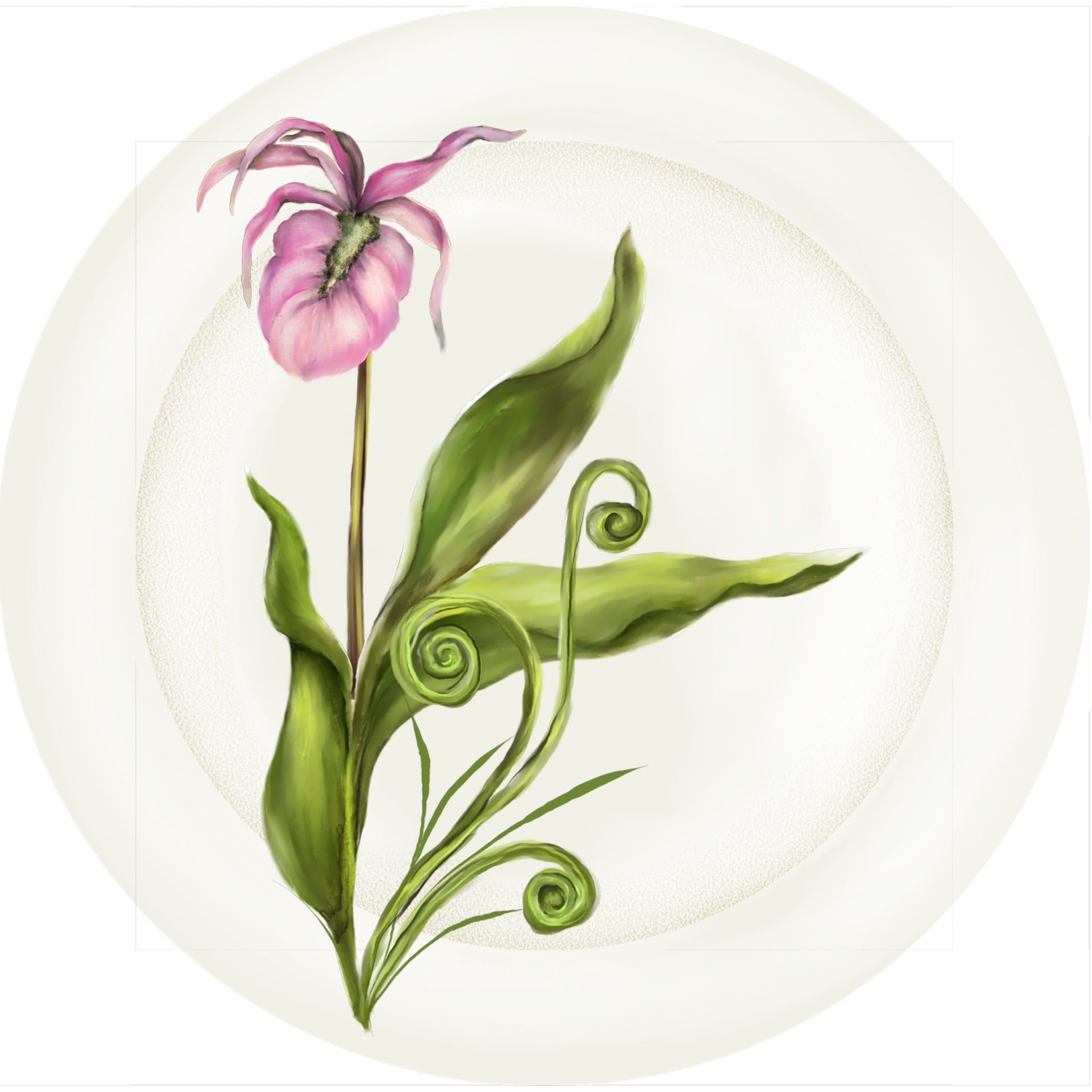 Summer Blooms - Lady Slipper - 10" Dinner Plate