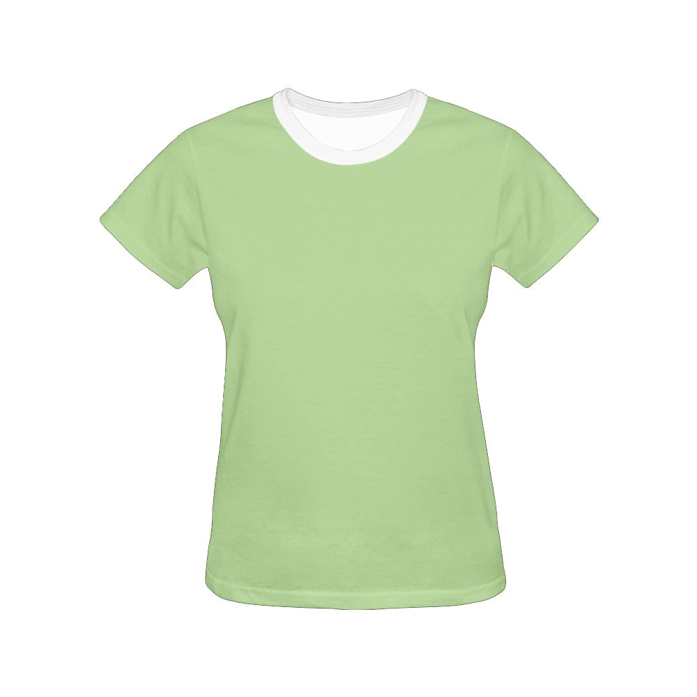 Demure Bleu T Shirt Green All Over Print T-Shirt for Women (USA Size) (Model T40)