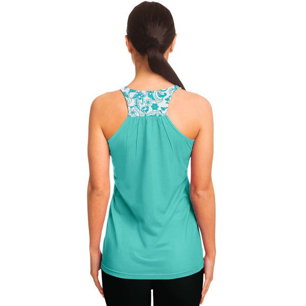 Celia Teal Flowy Racerback Tank