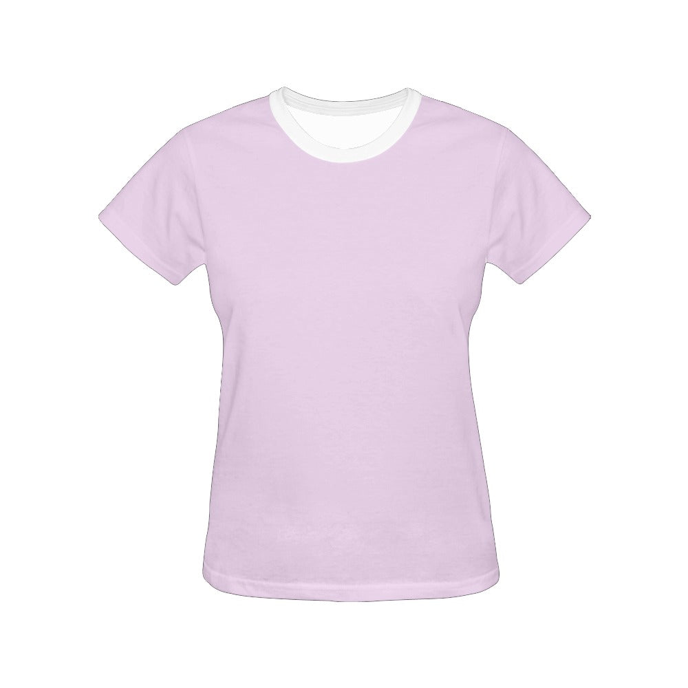 Demure Bleu T Shirt Pink All Over Print T-Shirt for Women (USA Size) (Model T40)