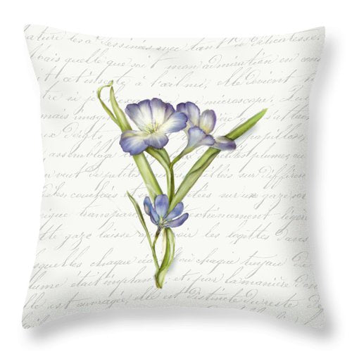 Summer Blooms - Blue Snowdrop - Throw Pillow