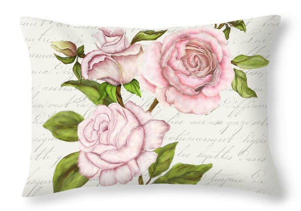 Summer Blooms - Garden Roses - Throw Pillow
