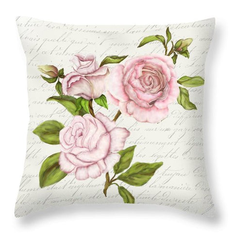Summer Blooms - Garden Roses - Throw Pillow
