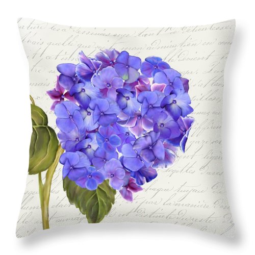 Summer Blooms - Hydrangea Blue - Throw Pillow