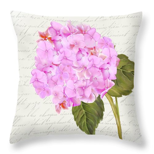 Summer Blooms - Hydrangea Pink - Throw Pillow