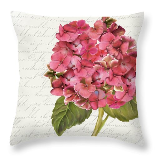 Summer Blooms - Hydrangea Rose - Throw Pillow