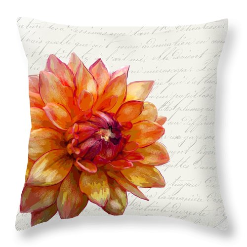 Summer Blooms - Mum Sunset - Throw Pillow